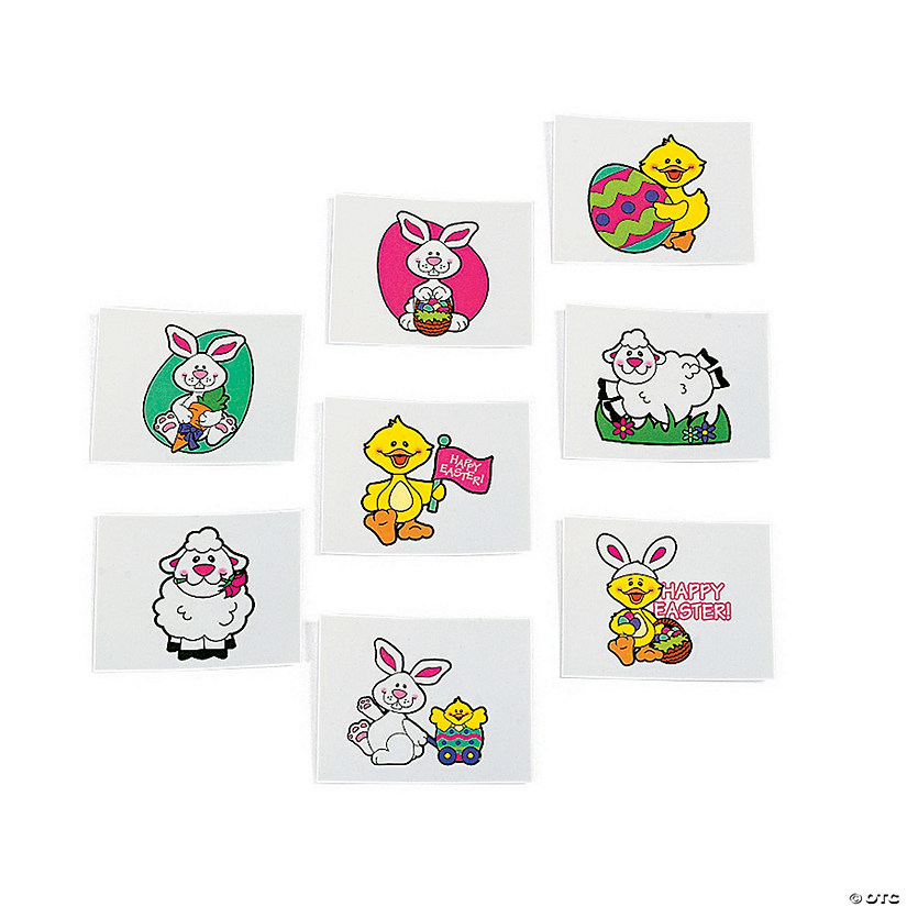 Festive Easter Temporary Tattoos - 72 Pc. for Parties and Events Image