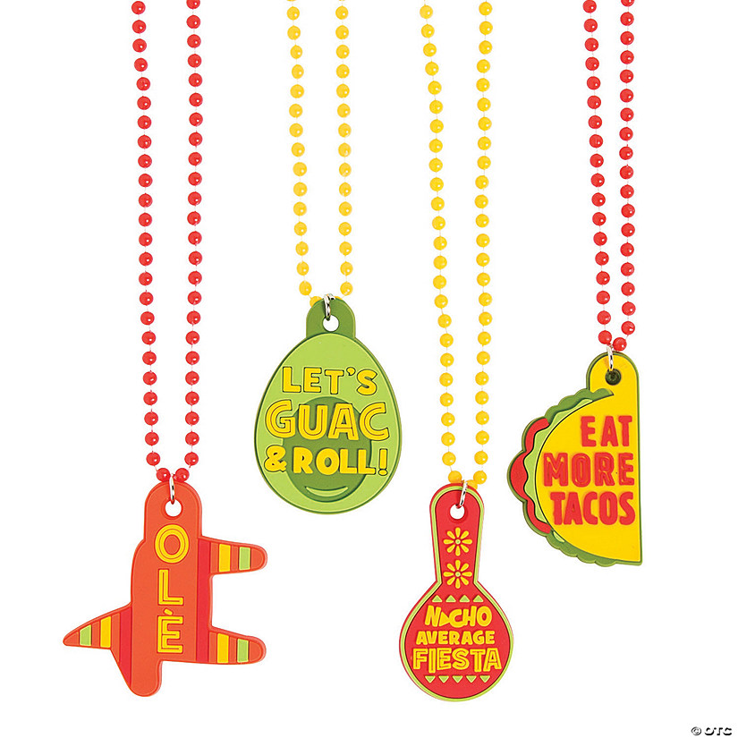 Fiesta Bead Necklaces with Sayings - 24 Pc. Image