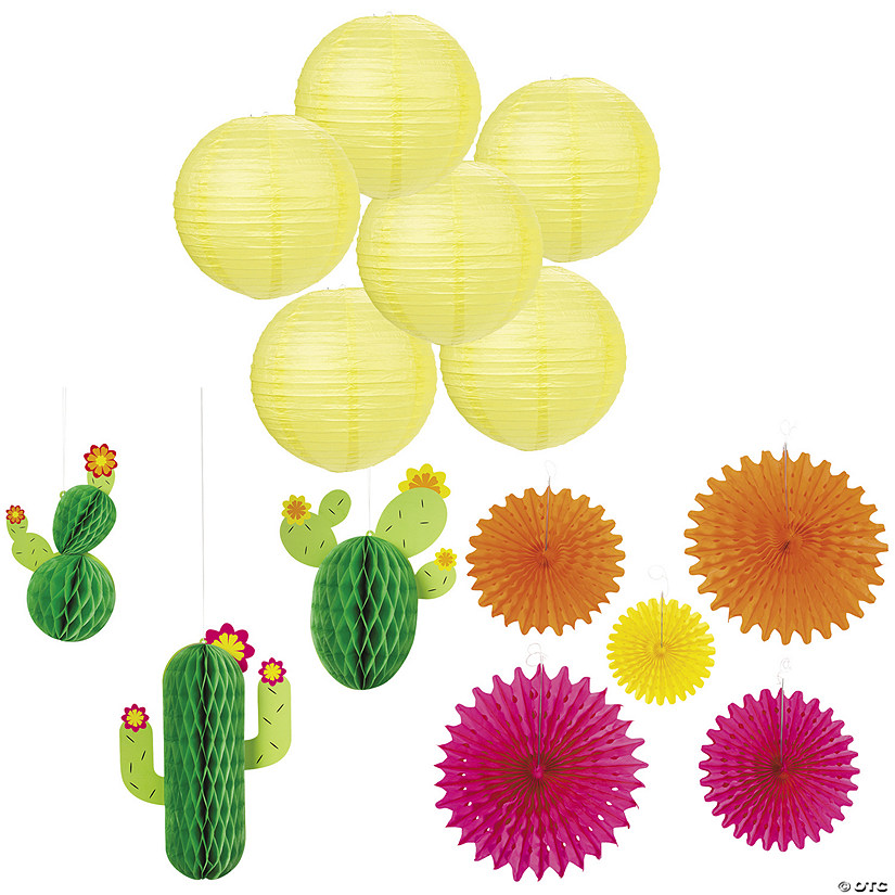 Fiesta Cactus Hanging Decoration Kit - 21 Pc. Image
