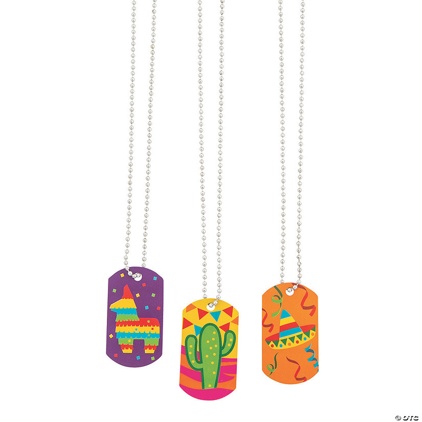Fiesta Dog Tag Necklaces - 12 Pc. Image
