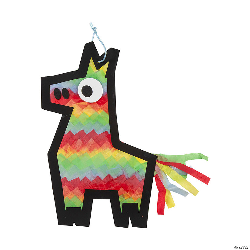 Fiesta Llama Pi&#241;ata Tissue Paper Sign Craft Kit - Makes 12 Image