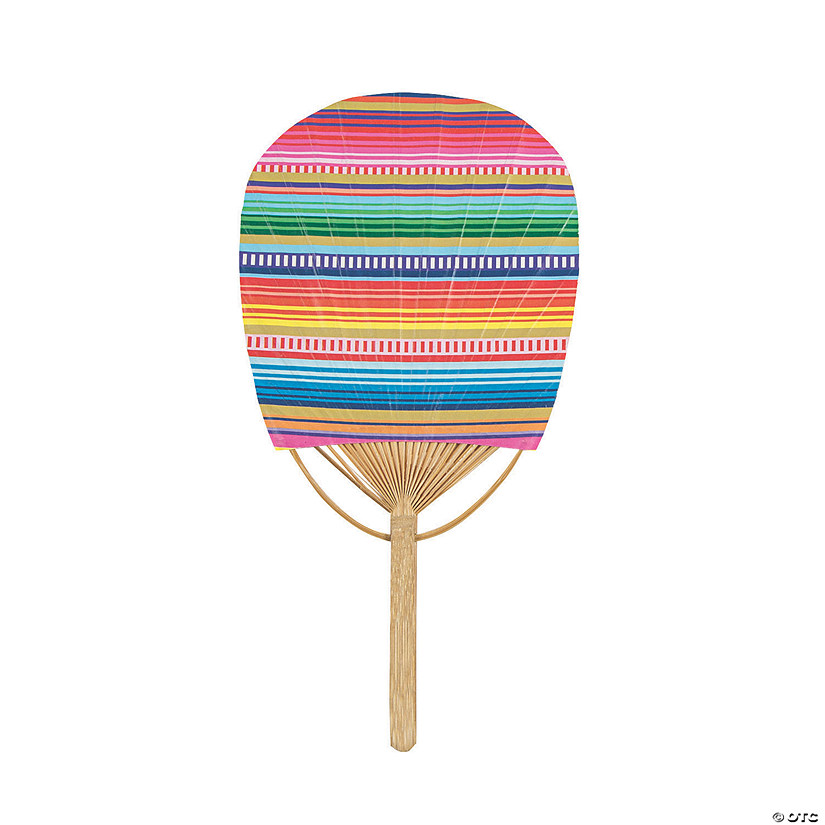 Fiesta Mini Bamboo Paddle Hand Fans Oriental Trading