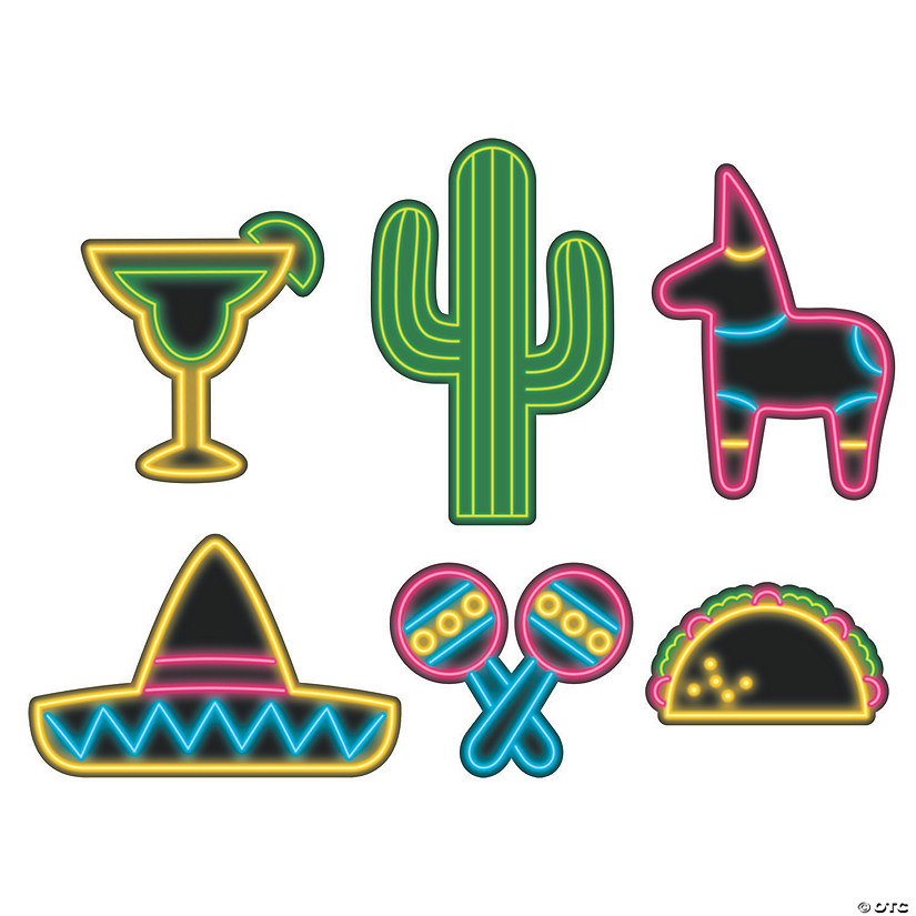 Fiesta Neon Light Cutouts - 6 Pc. Image
