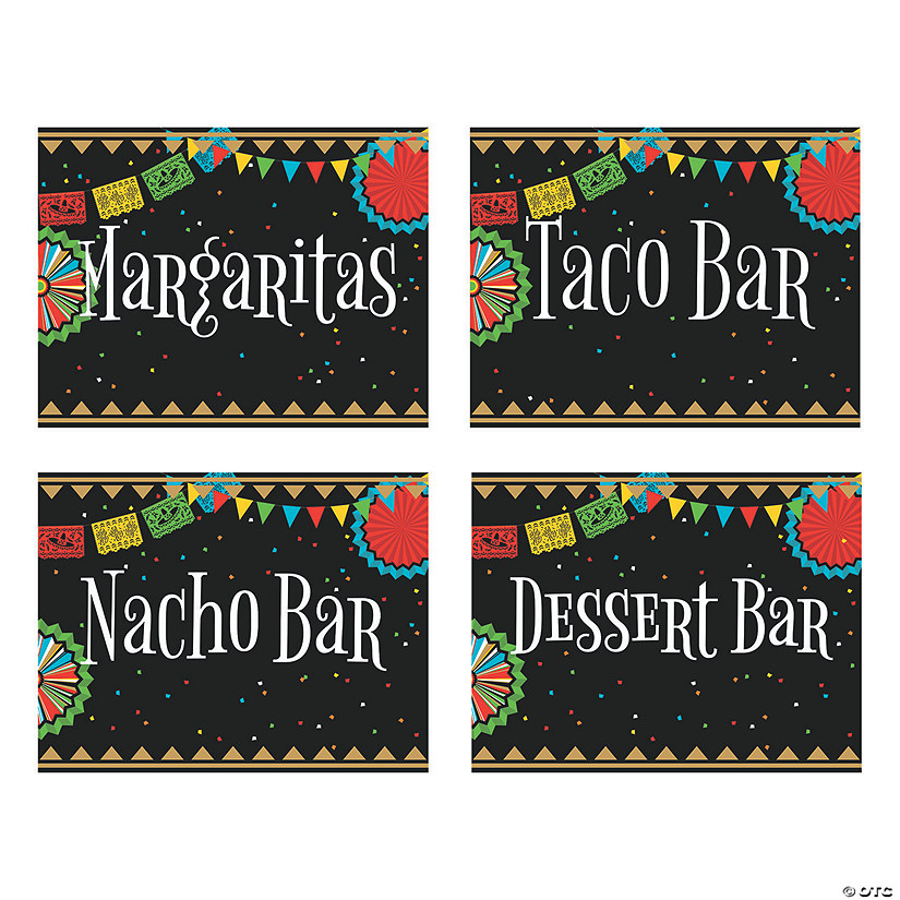 Fiesta Party Food Signs - 4 Pc. | Oriental Trading