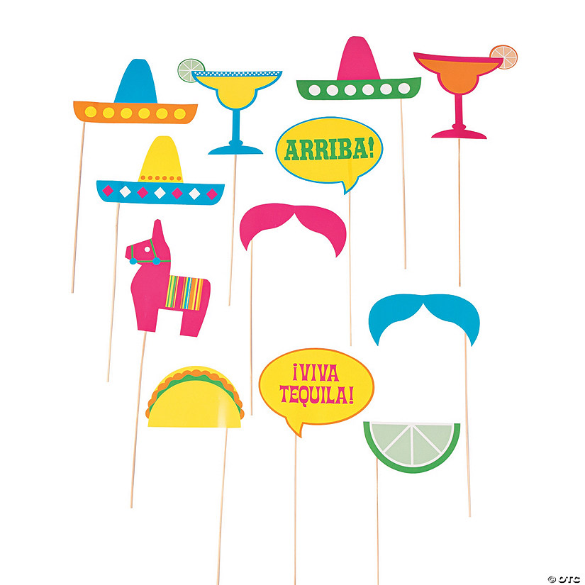 Fiesta Party Photo Stick Props- 12 Pc. Image