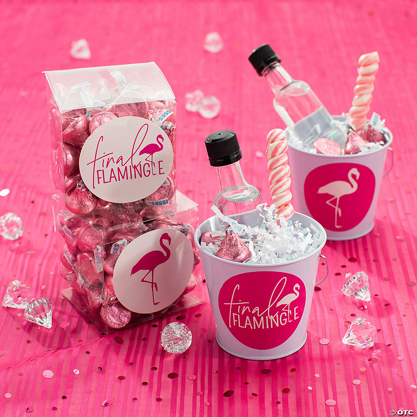 Final Flamingle Bachelorette Party Favor Stickers & Containers Kit - 39 Pc. Image