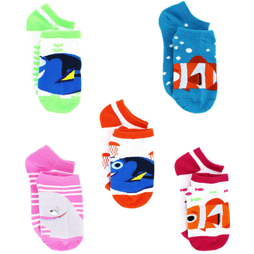 Finding Dory Nemo Girls 5 pack Socks (Shoe: 10-4 (Sock: 6-8), Dory Nemo Bailey) Image