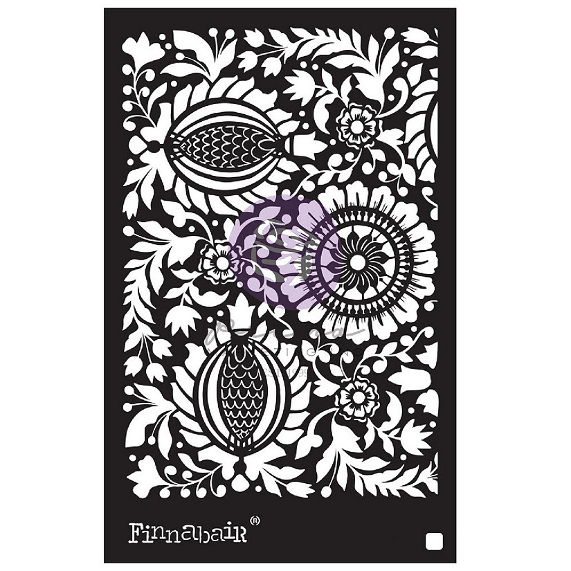 Finnabair Stencil 6"X9"-Folk Florals Image