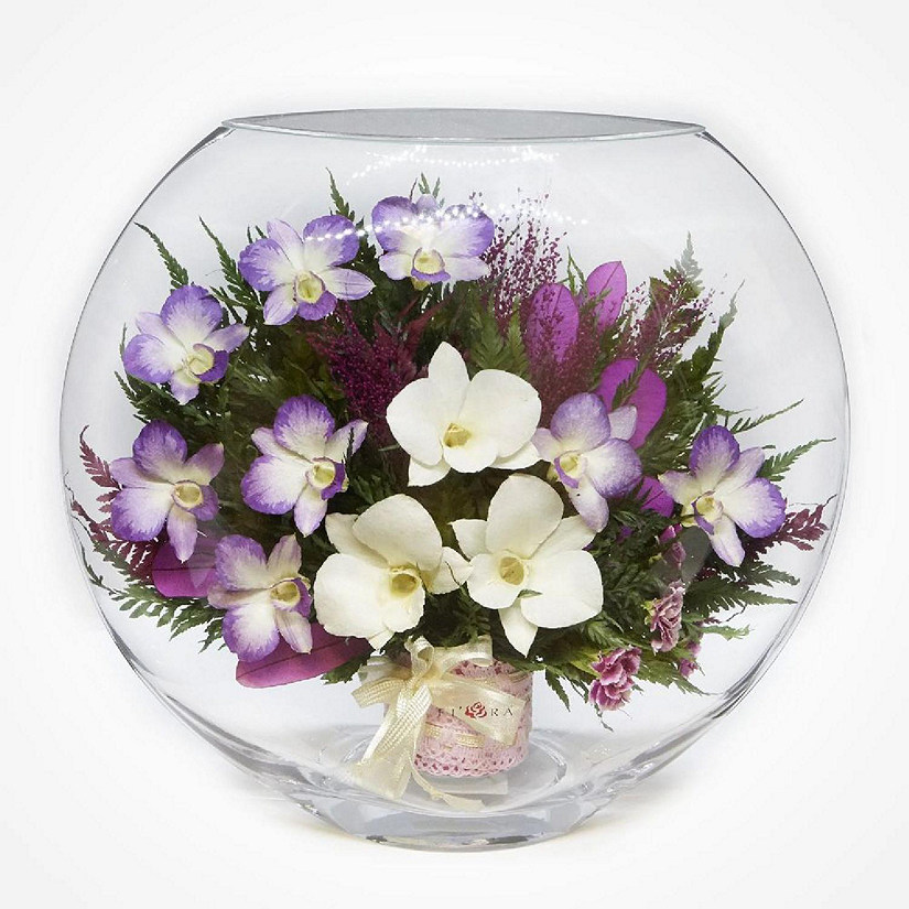 Fiora Flower Long-Lasting Orchids in a Large Glass Vase Image