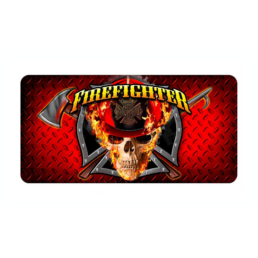 Fire Department Skull License Plate Image