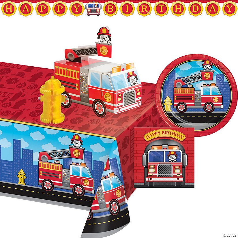 Fire Truck Birthday Party Kit Image