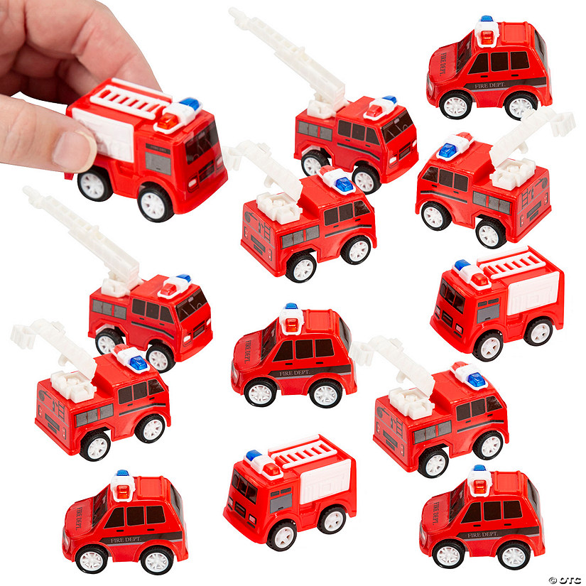 Fire Truck PullBack Toys 12 Pc. Oriental Trading