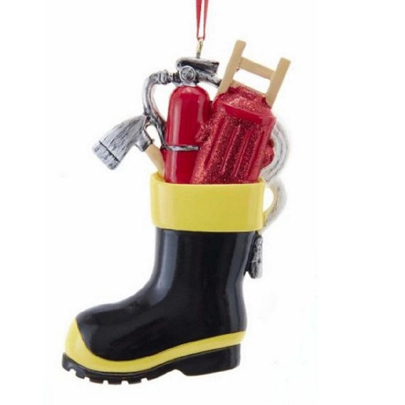 Firefighter Boot with Tools Christmas Tree Ornament A1974