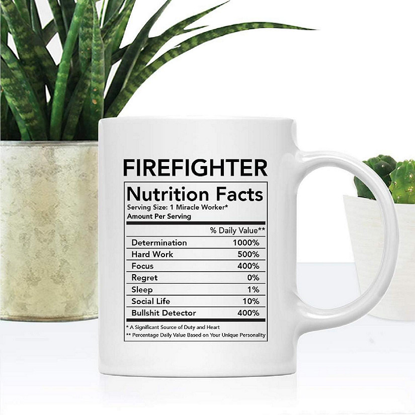 Firefighter Nutritional Facts Coffee Mug Image