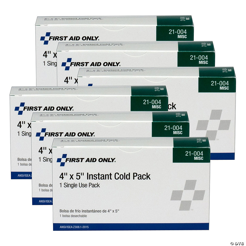 First Aid Only Cold Pack, 4" x 5", Pack of 6 Image