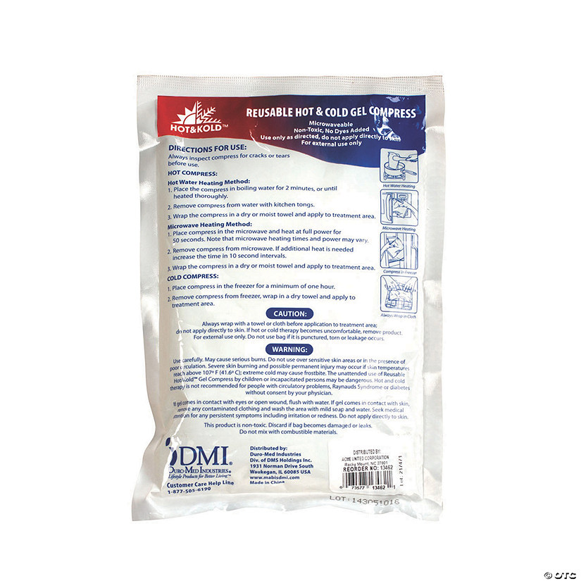 First Aid Only&#174; Reusable Hot/Cold Pack, 4" x 6", 12 Pack Image