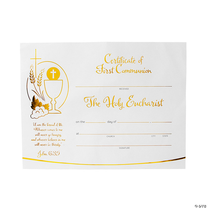 First Communion Certificates - 30 Pc. Image