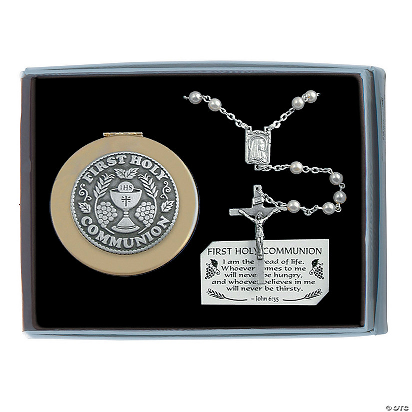 First Communion Crystal Rosary &amp; Keepsake Box Image