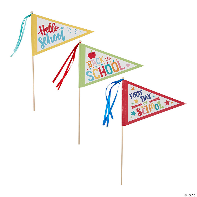 First Day of School Pennant Flags 12 Pc. Oriental Trading
