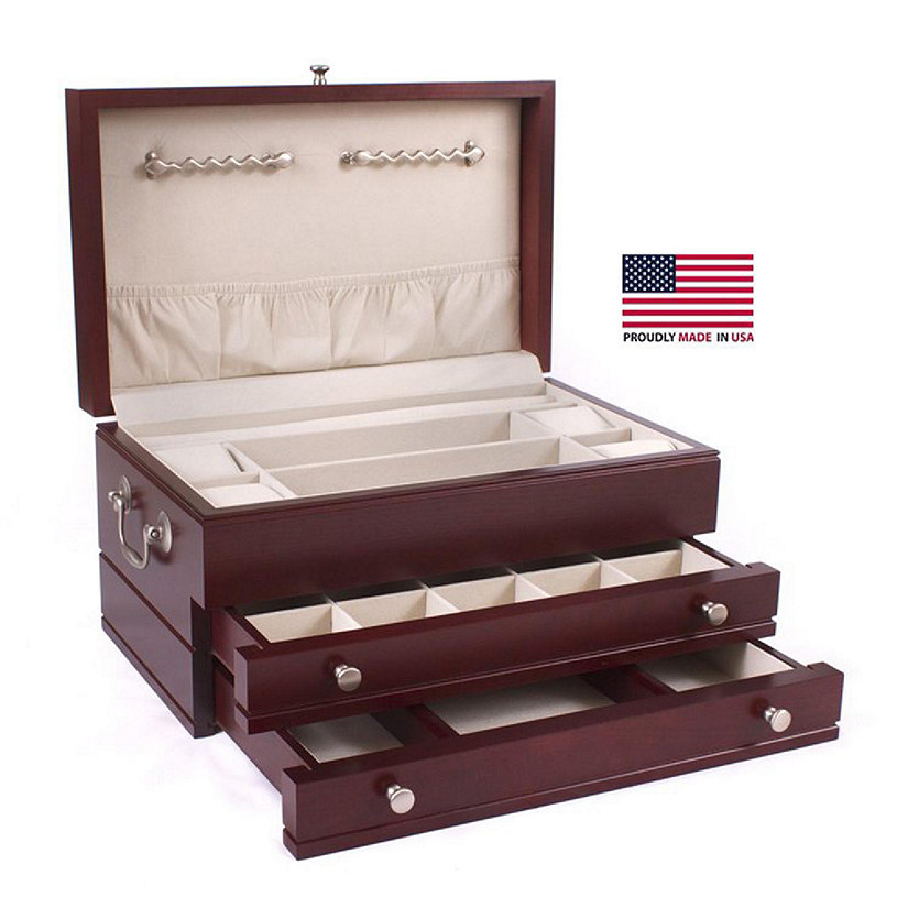 First Lady Jewel Chest, Solid American Cherry Hardwood with Rich Mahogany Finish Image