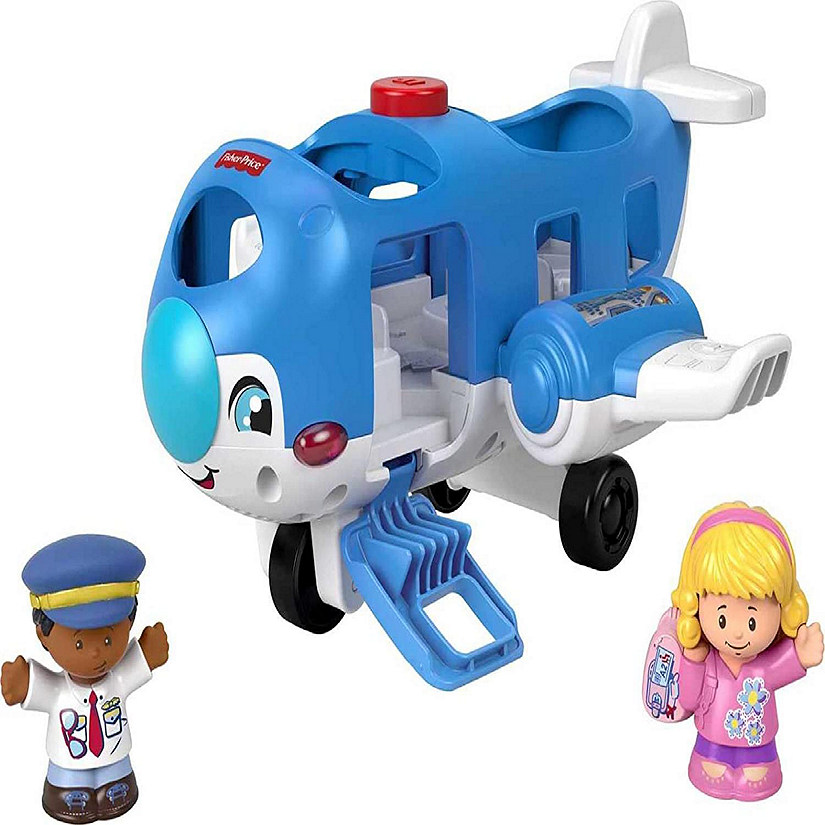 Fisher-Price Little People Airplane Toy with Lights Music and 2 Figures for Toddler Pretend Play Travel Together Airplane Image