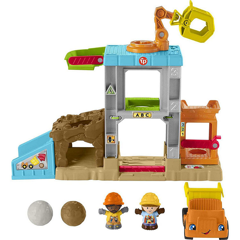 Fisher-Price Little People Load Up ?n Learn Construction Site, musical playset w/ Dump Truck Image