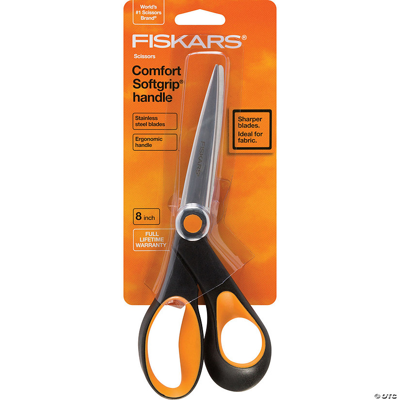 Fiskars Softgrip RazorEdge Bent Scissors 8"- Right-Handed Image