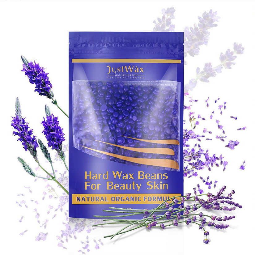 Fitnate-Beauty Hard Wax Beans Hair Removal Painless Wax Warmer Waxing Beans Natural Pearl Depilatory for Women Men 250g/8.8oz(Lavender) Image