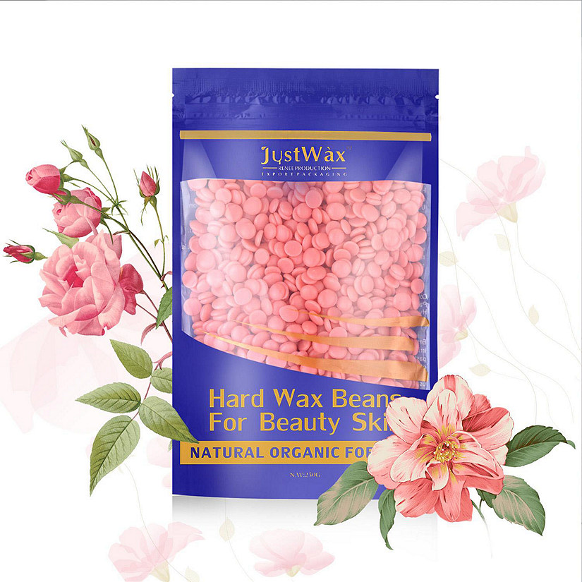 Fitnate-Beauty Hard Wax Beans Hair Removal Painless Wax Warmer Waxing Beans Natural Pearl Depilatory for Women Men 250g/8.8oz(Rose) Image