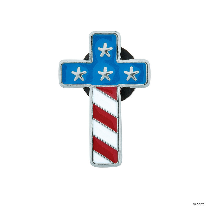 Flag Cross Enamel Pins - 36 Pc. Image