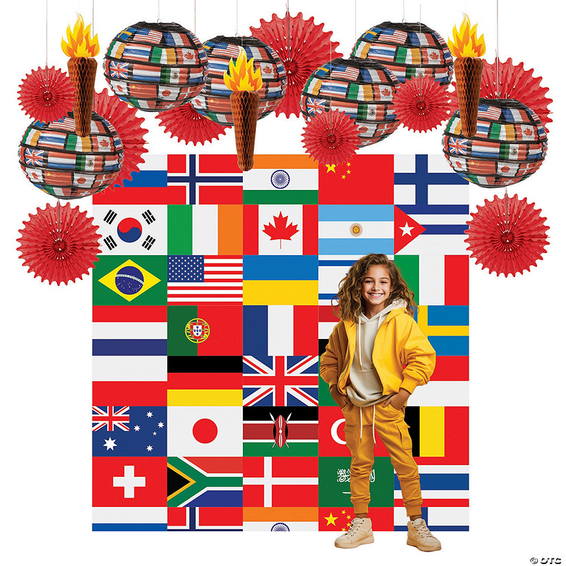 Flags of All Nations Deluxe Decorating Kit - 28 Pc. Image