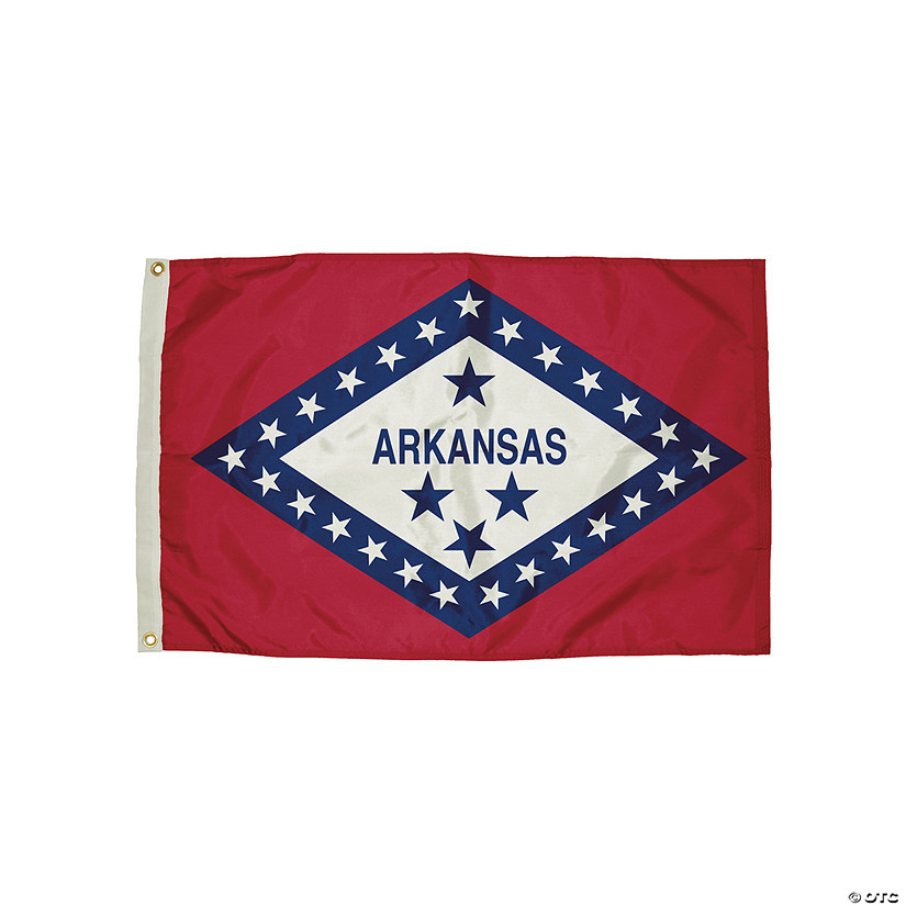 FlagZone Durawavez Nylon Outdoor Flag with Heading & Grommets, Arkansas, 3' x 5' Image