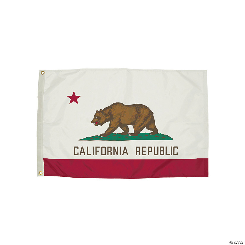 FlagZone Durawavez Nylon Outdoor Flag with Heading & Grommets, California, 3' x 5' Image
