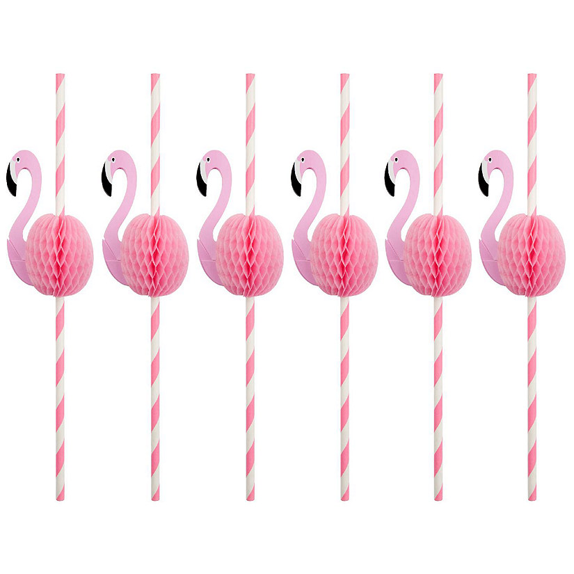 Flamingo Honeycomb Straws -10/pack Image