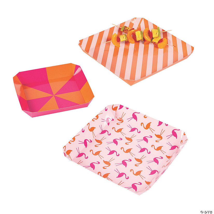 Flamingo Party Paper Platters - 3 Pc. Image