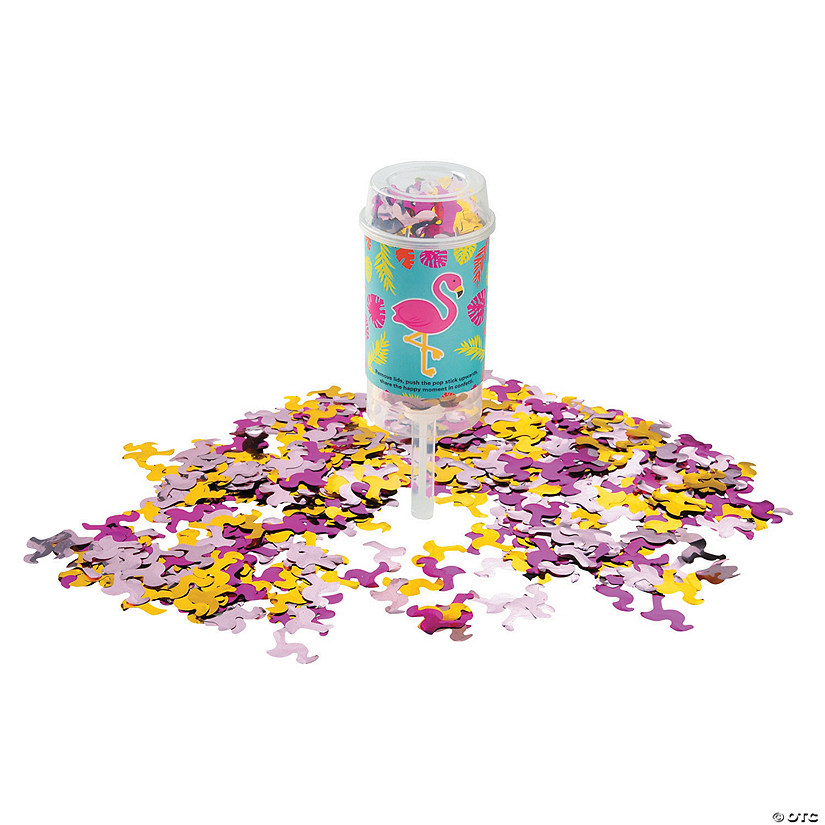 Flamingo Push-Up Confetti Poppers - 6 Pc. Image