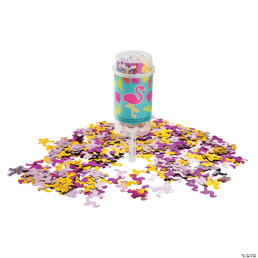 Flamingo PushUp Confetti Poppers Oriental Trading