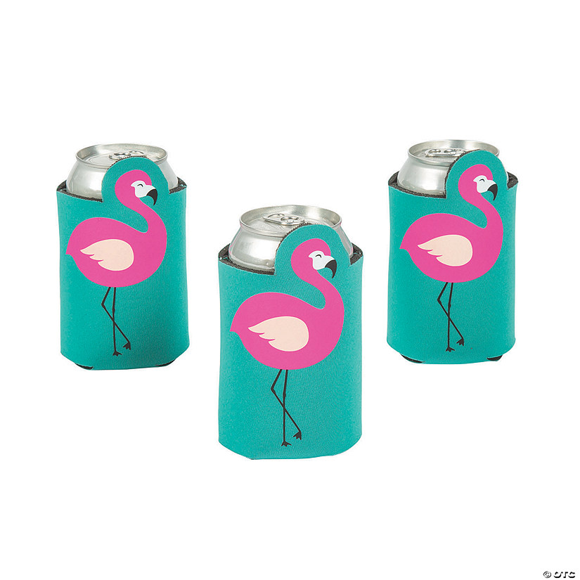 Flamingo Shaped Can Sleeves - 12 Pc. Image