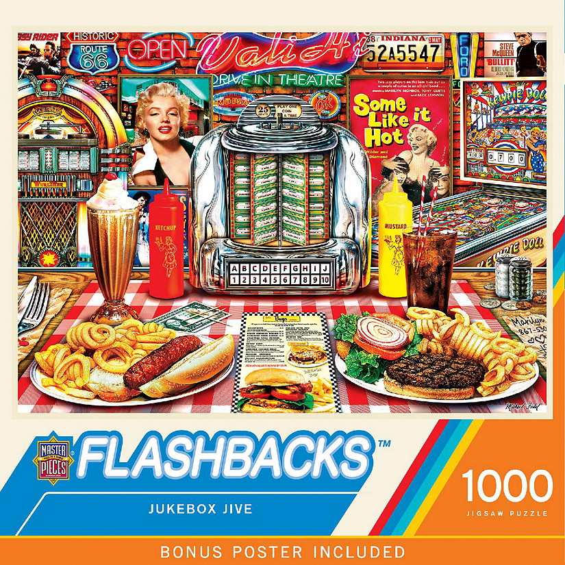 Flashbacks - Jukebox Jive 1000 Piece Jigsaw Puzzle Image