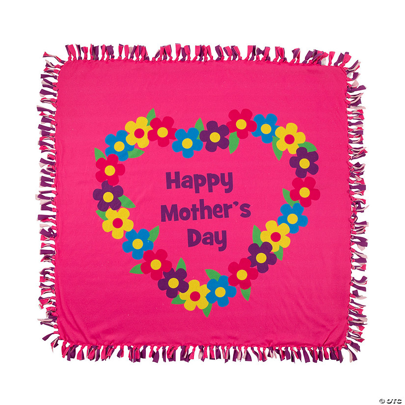 Fleece Mother&#8217;s Day Tied Throw Craft Kit - Makes 1 Image