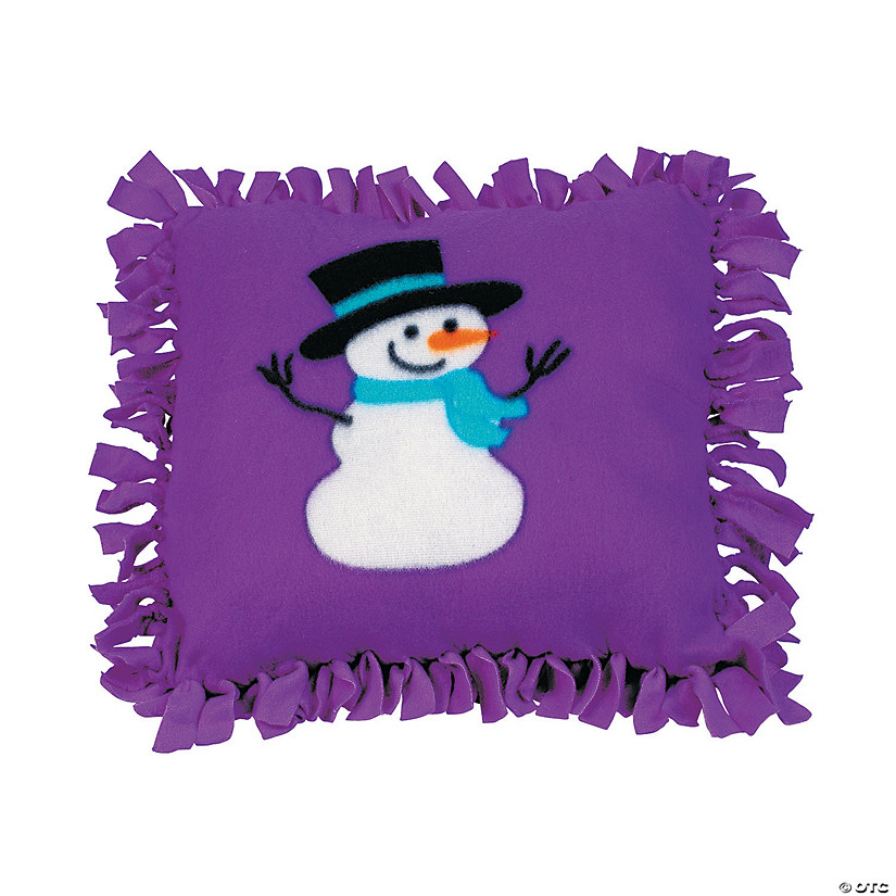 Fleece Snowman Tied Pillow Craft Kit - Makes 6 Image