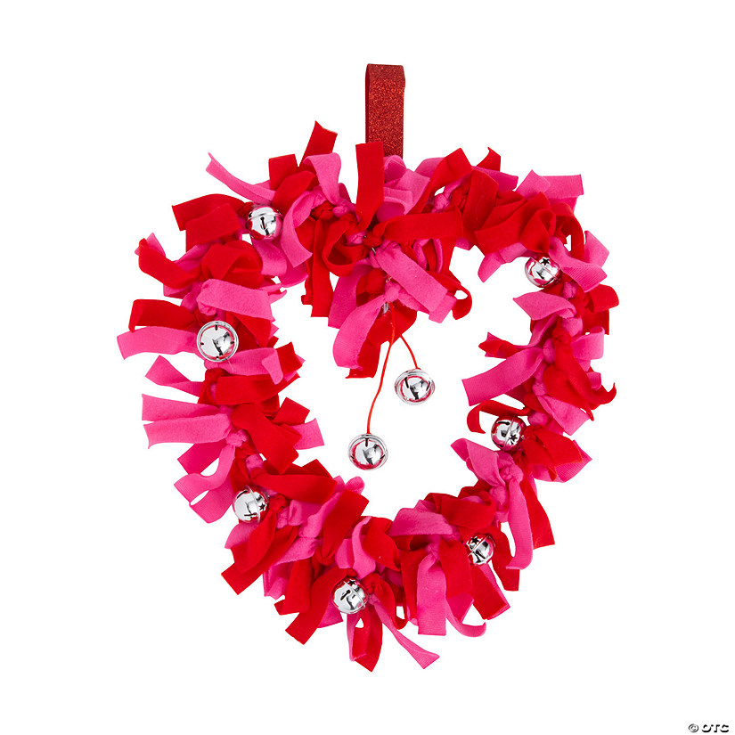 Fleece Tied Valentine Heart Wreath Craft Kit - Makes 3 Image