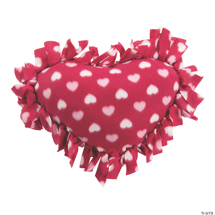 Fleece Valentine Heart Tied Pillow Craft Kit - Makes 6 Image