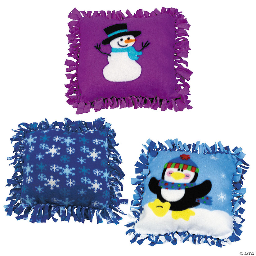 Fleece Winter Tied Pillow Craft Kit Assortment - Makes 18 Image
