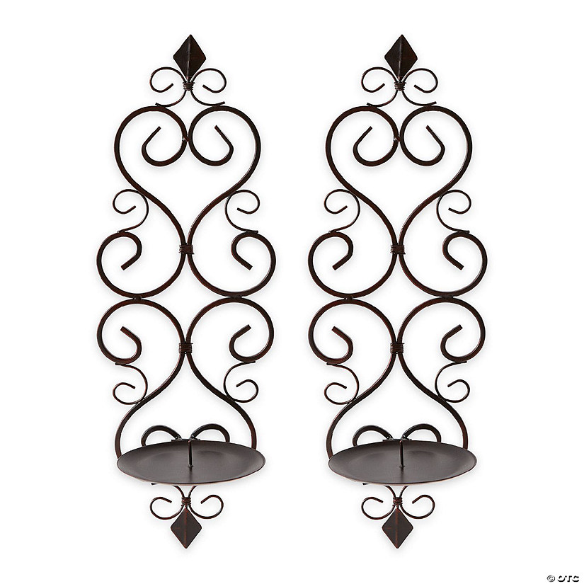 Fleur-De-Lis Candle Wall Sconce (Set Of 2) 15.75" Tall Image