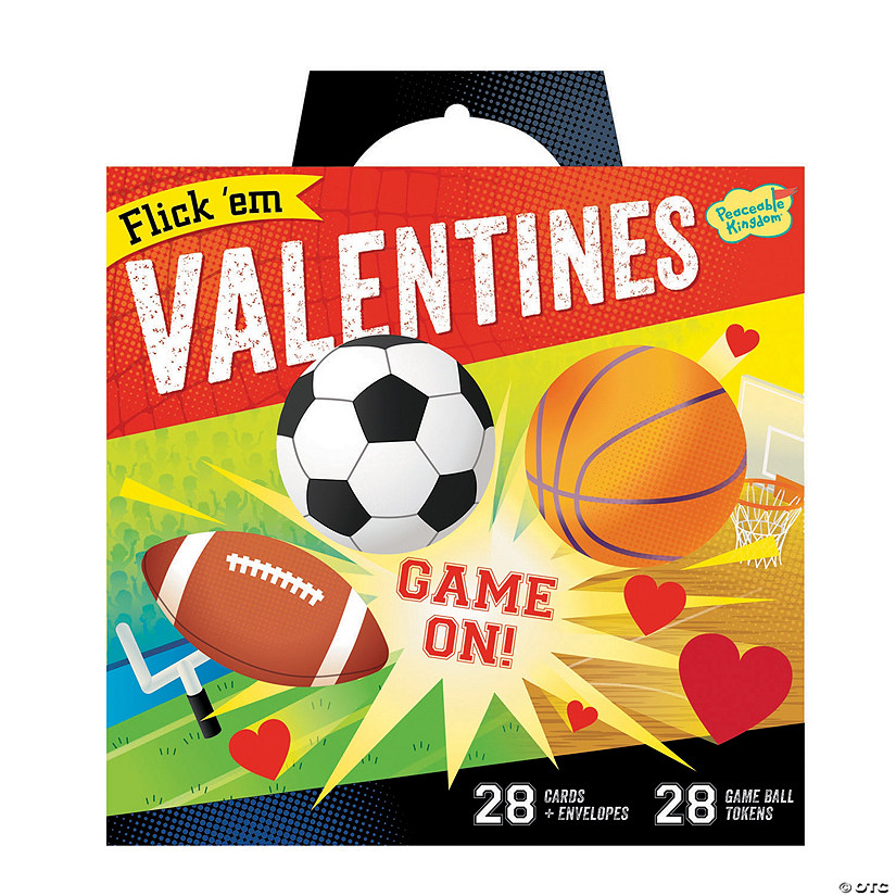 Flick 'em Sports Games Valentine's Day Cards 28 Pc.