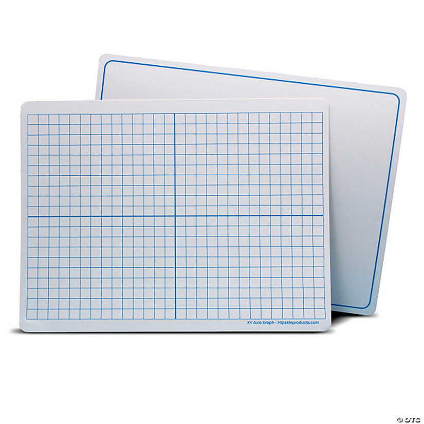 Flipside Dry Erase Learning Mat, Two-Sided XY Axis/Plain, 9" x 12", Pack of 48 Image