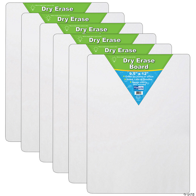 Flipside Products Dry Erase Board, 9.5" x 12", Pack of 6 Image