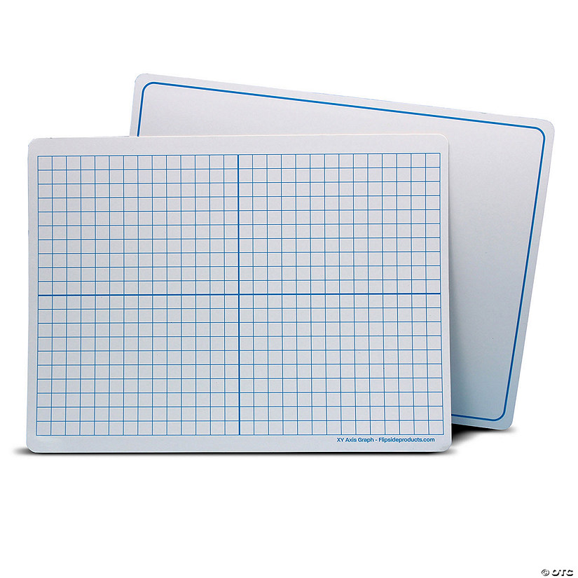 Flipside Products Dry Erase Learning Mat, Two-Sided XY Axis/Plain, 9" x 12", Pack of 12 Image