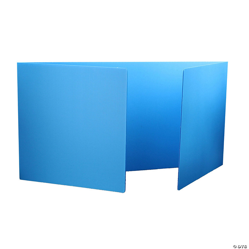 Flipside Products Premium Plastic Study Carrels, Blue, 12" x 46.5", Pack of 24 Image